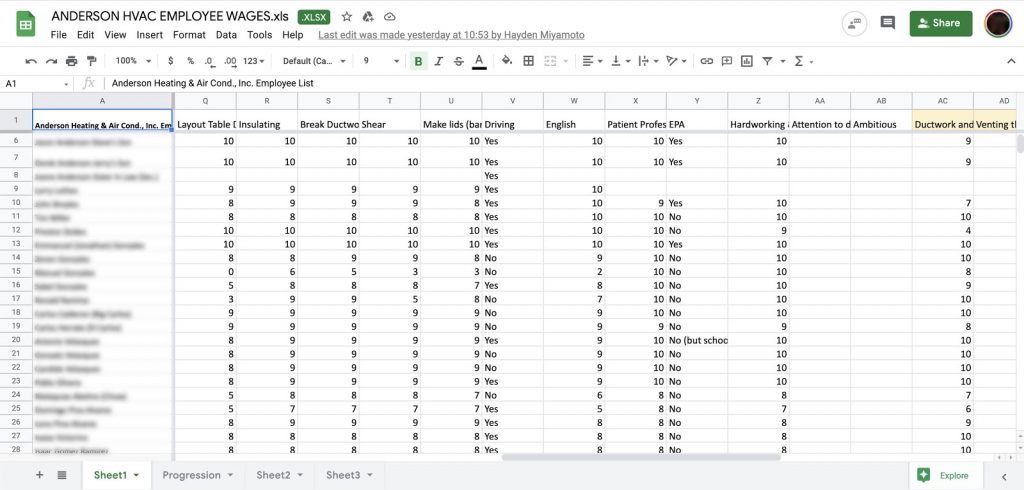 skill matrix template