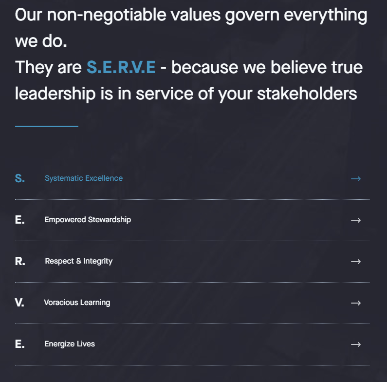 examples of company values