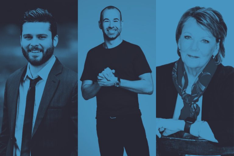 Acquira’s Kylon Gienger, TV star James ‘Murr’ Murray and Beverly Jones at School for Startups Radio